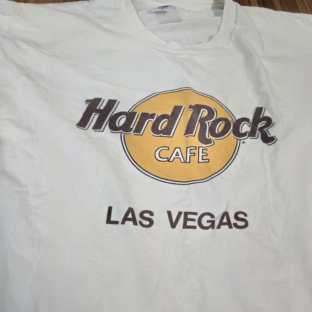 Hard Rock Cafe Las Vegas Shirt Mens Large White Made USA Music Graphic Tee - Picture 2 of 7